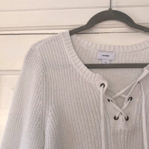 Old Navy Knit Lace-Top Sweater